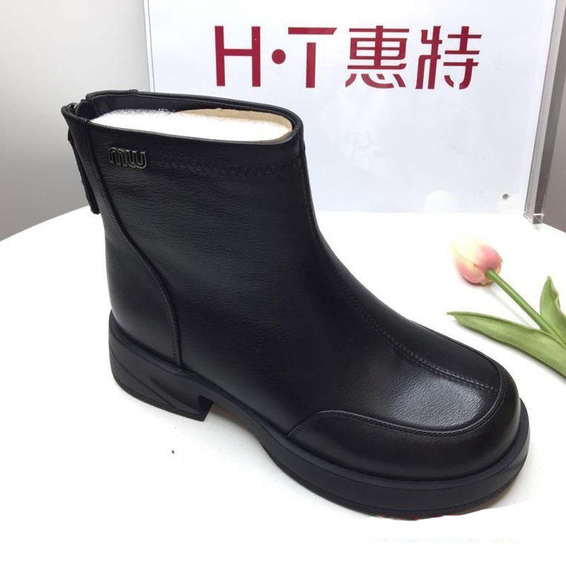 女鞋冬季新款牛皮短靴