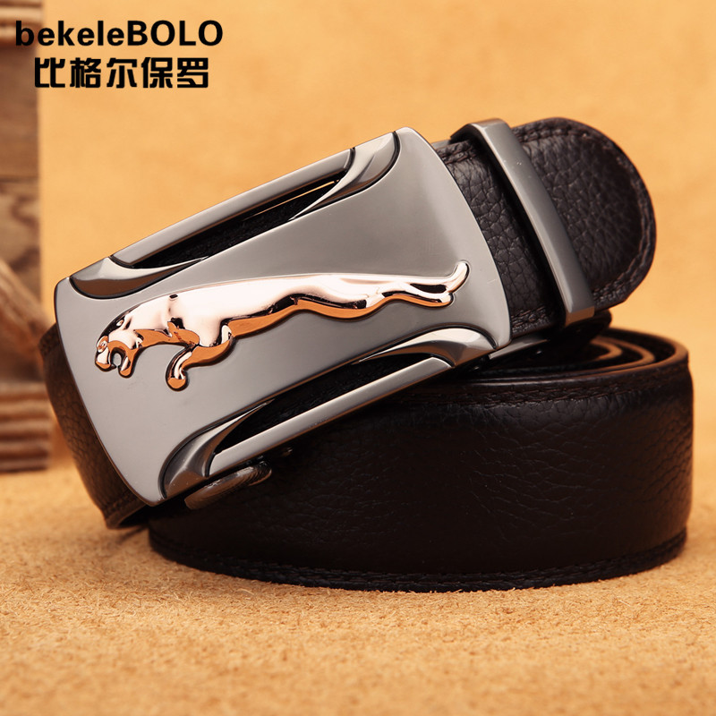 正品男士捷豹广州商务休闲裤皮带