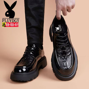 2025新款男士真皮厚底皮鞋春季新款休闲韩版增高正装潮流青年男鞋