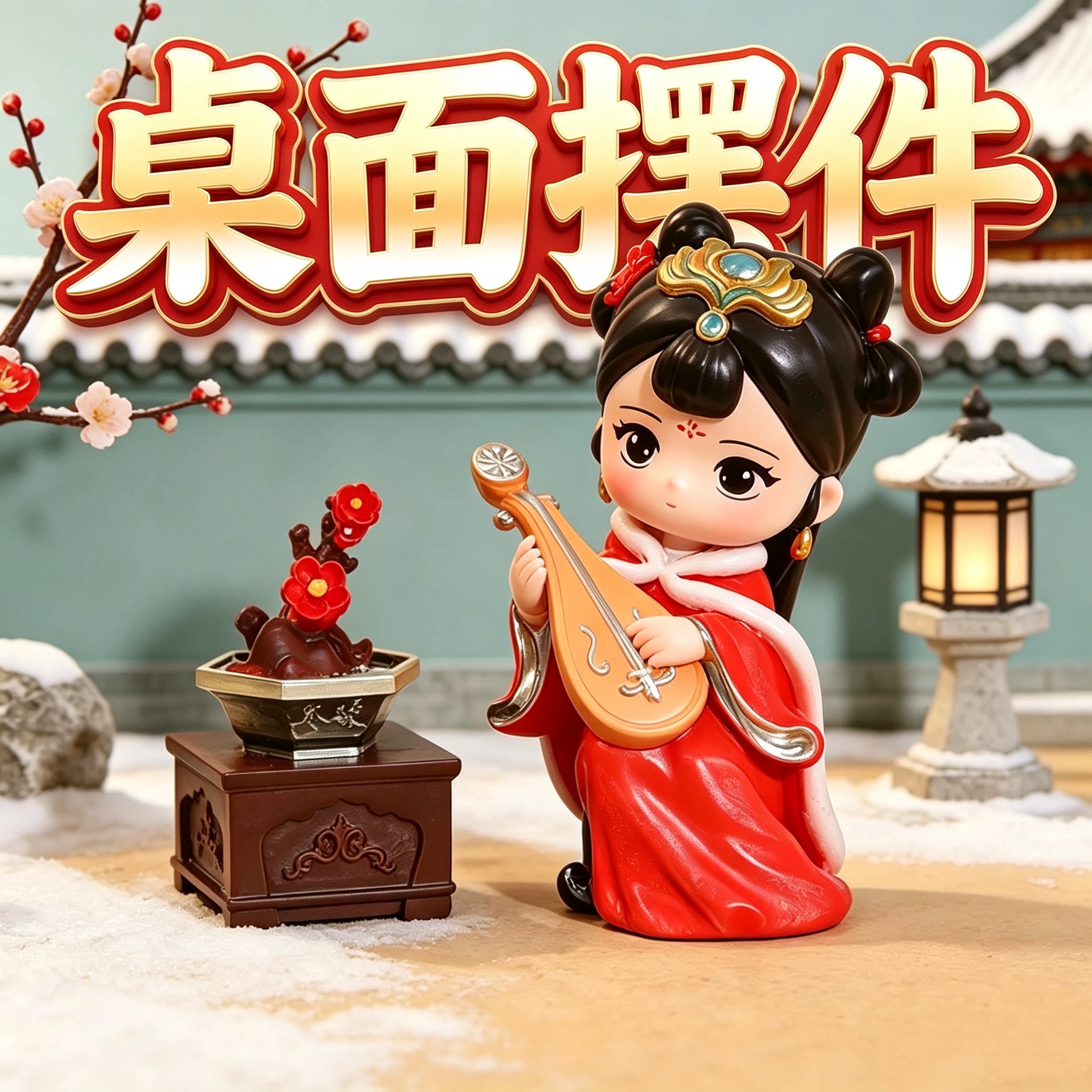 百福顺原创国潮古风少女心桌面装饰摆件创意四大美女手办生日礼物