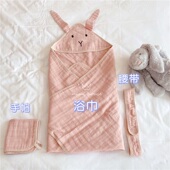 丹麦风婴儿有机棉纱布浴巾卡通洗澡巾抱毯宝宝六层盖毯新生儿抱被