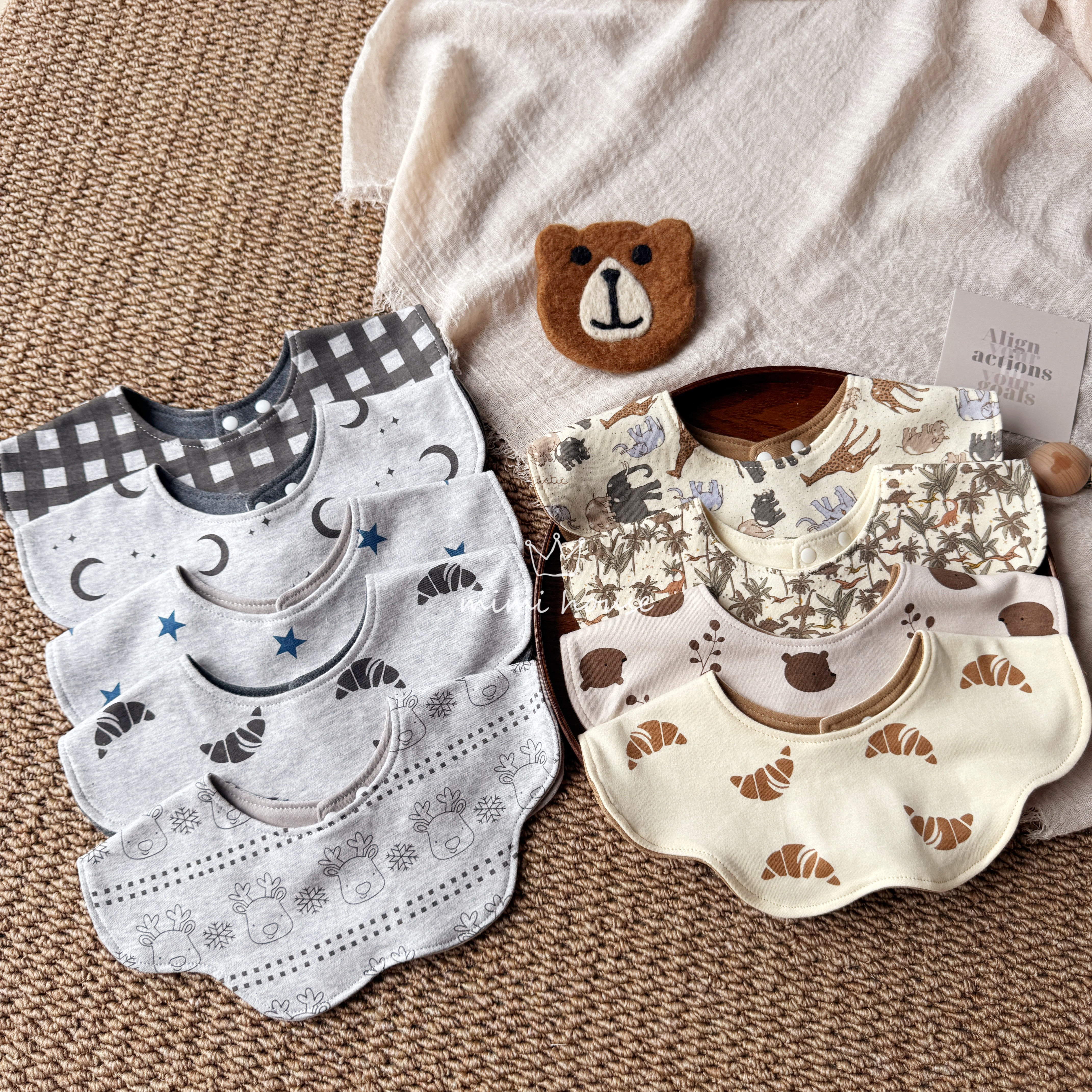 韩国KY同款宝宝纯棉口水巾花瓣360°旋转婴儿防吐奶围嘴男童围兜,婴童用品,口水巾,淘宝优惠券,粉丝福利购,淘宝优惠卷