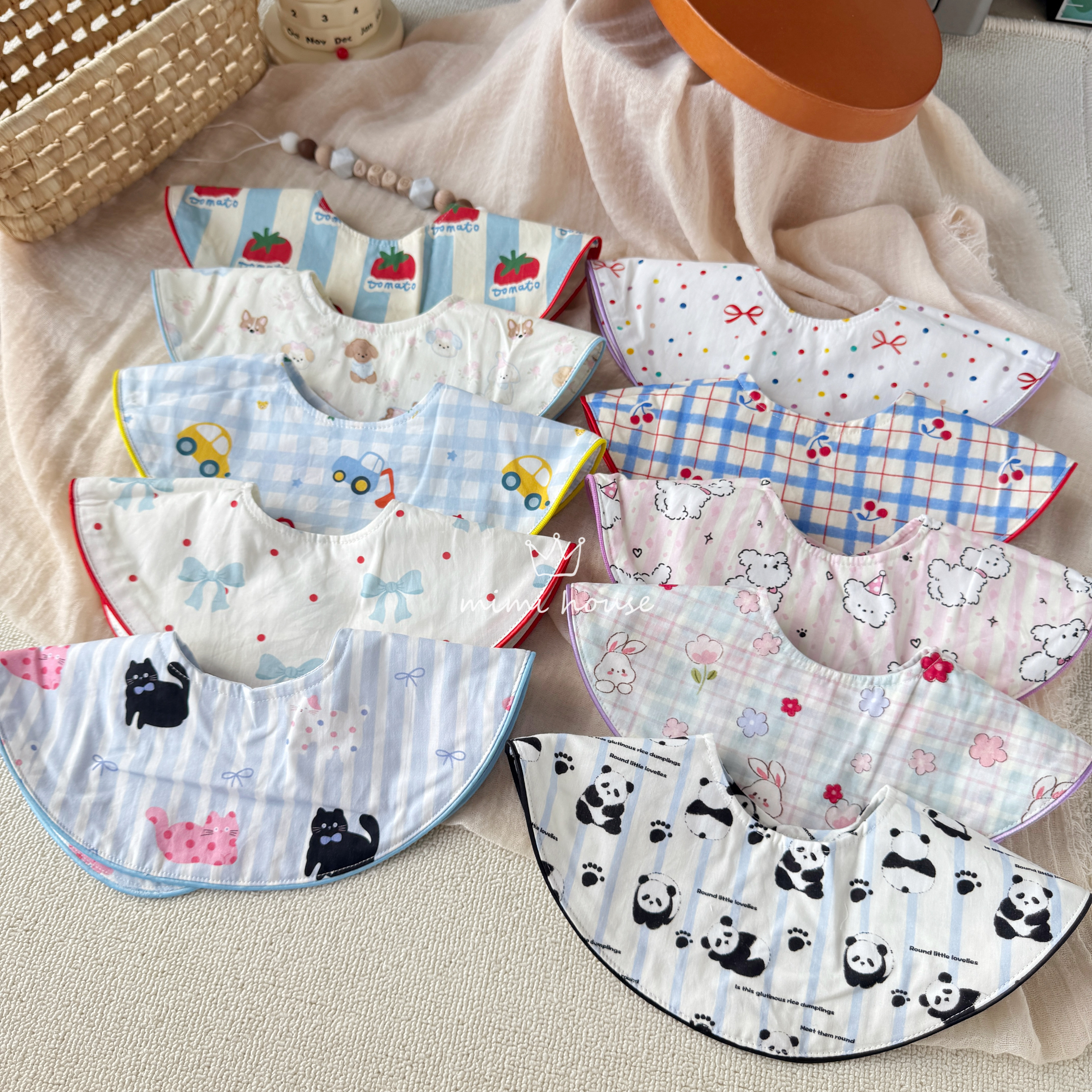 ins韩国宝宝围嘴婴儿纯棉口水巾A类纱布双面防吐奶围兜0-3岁卡通,婴童用品,口水巾,淘宝优惠券,粉丝福利购,淘宝优惠卷