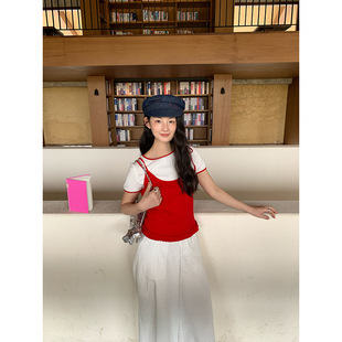诠释美 NEWOPEN 25年夏季休闲甜妹叠穿双根式吊带背心女外穿S5067