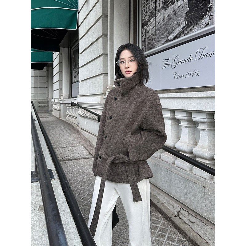 伦敦街头 立领毛呢外套女秋冬季2025新款高级感气质短款呢子大衣,女装/女士精品,毛呢外套,淘宝优惠券,粉丝福利购,淘宝优惠卷