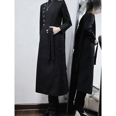 黑色大衣秋冬新款中长款外套