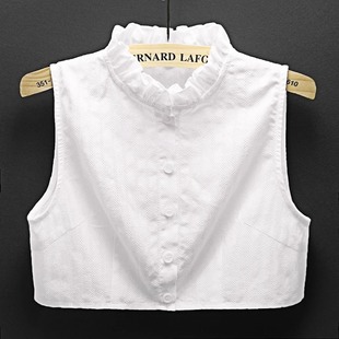 饰假领立领棉麻配毛衣领 饰领纯棉荷叶边装 假领子女百搭假领衬衫 装