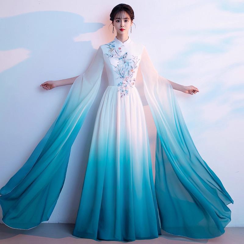 钢琴演奏礼服中国风舞台古筝