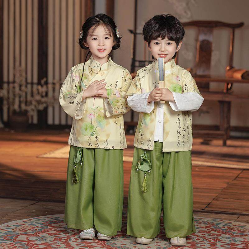 幼儿园园服春秋装千字文荷花汉服