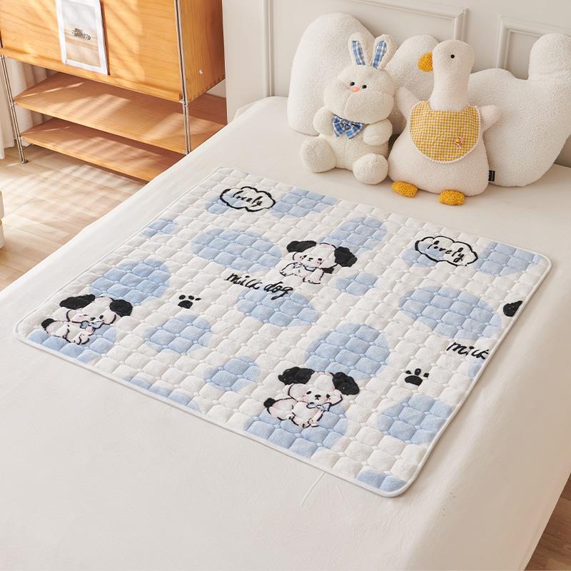 隔尿垫秋冬季卡通牛奶绒防水防掉毛宝宝爬行垫榻榻米垫姨妈月经垫
