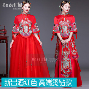 秀禾服新娘2017新款中式婚纱礼服龙凤褂凤冠霞帔结婚修身嫁衣秋季