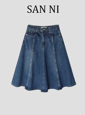 2024年夏季新款女装时尚百搭高腰显瘦复古A字牛仔半身裙DH-81316