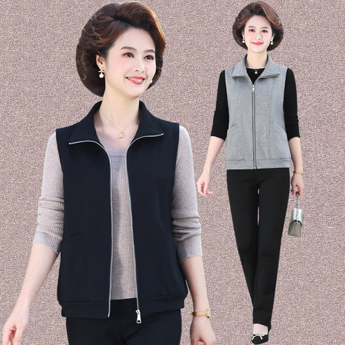 时尚休闲短款拉链马甲上衣