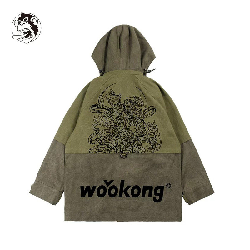 WOOKONG多闻天王刺绣连帽风衣
