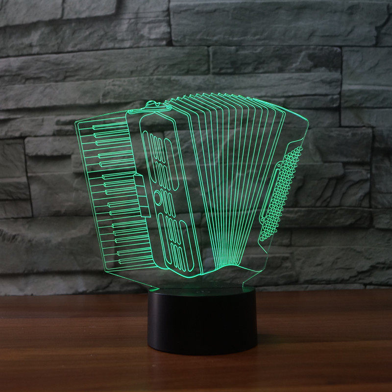创意手风琴3d小夜灯触控视觉灯七彩变色氛围灯卧室床头灯生日礼品