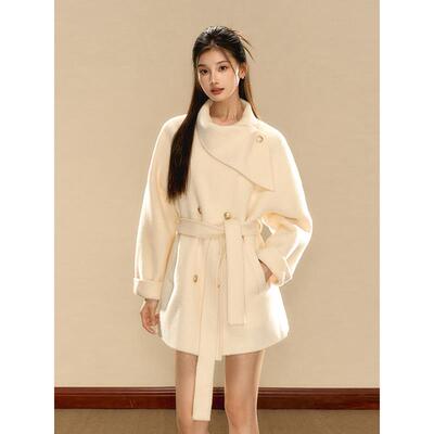 千金羊绒毛呢外套女2025