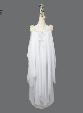 2026新款白色专业拉丁舞比赛演出服装仙气高级舞裙伦舞蹈花服solo