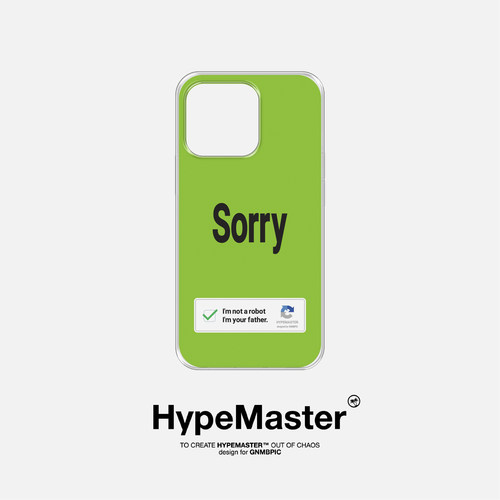 hypemaster原创设计小众ins字母磨砂sorry绿色适用苹果17promax16promax手机壳15iPhone