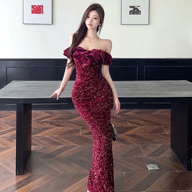 欧美跨境外贸女装2026新款性感礼服高级感裙子名媛低胸深v连衣裙