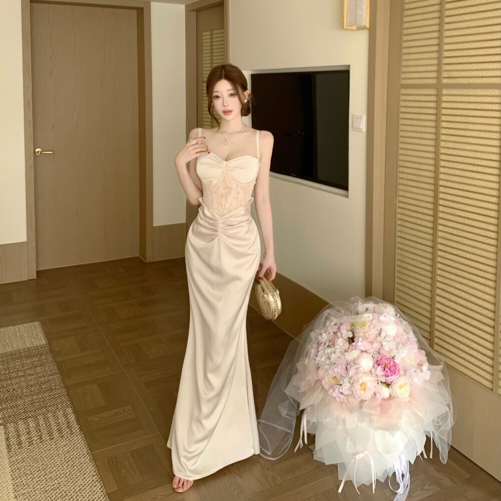 欧美跨境外贸女装2026性感礼服高级感裙子名媛低胸深v连衣裙长裙