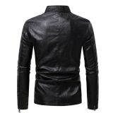 2025新款外贸机车修身青年立领商务休闲皮衣夹克外套男PY39特P55，男装夹克，星座1217