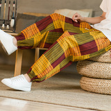 夏季潮风男士休闲裤薄款棉麻哈伦裤复古男式灯笼裤K61P45，男装休闲裤，星座1217