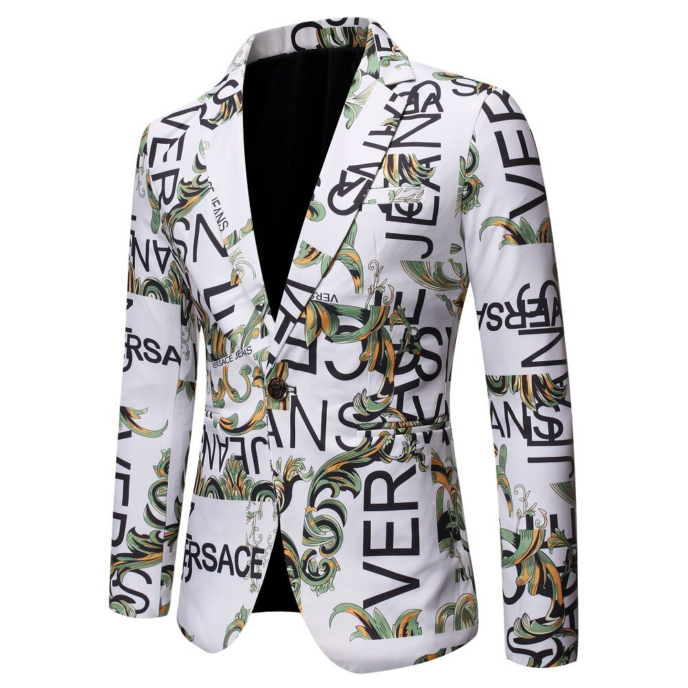 新增4XL-秋季西装欧美字母印花修身西装单西服礼服演出服X07特P75,男装西服套装,星座1217