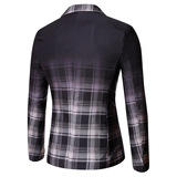 现货春季青年小西装渐变格纹韩版修身单西服外套男X16P75新增4xl，男装西服套装，星座1217