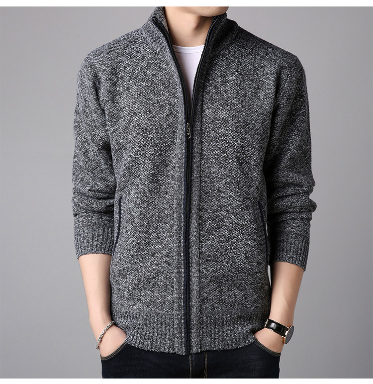 秋冬新款外贸男士立领加厚毛衣修身针织打底衫男线衣开衫MY09P40,男装T恤,星座1217