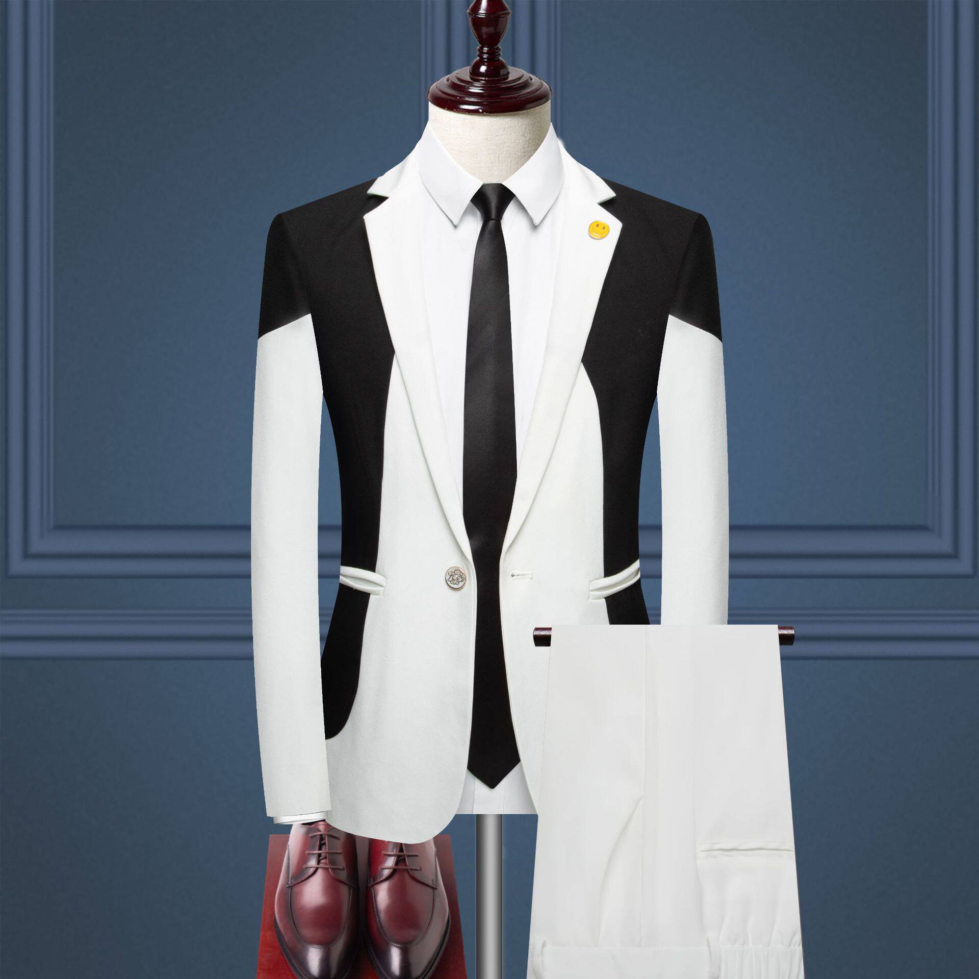 高品质男士撞色西服套装中青年英伦礼服正装修身两件套XF09-P140,男装西服套装,星座1217
