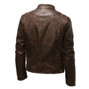 精品男装做旧机车皮衣夹克男青少年立领朋克皮衣外套PY105-特批80图片