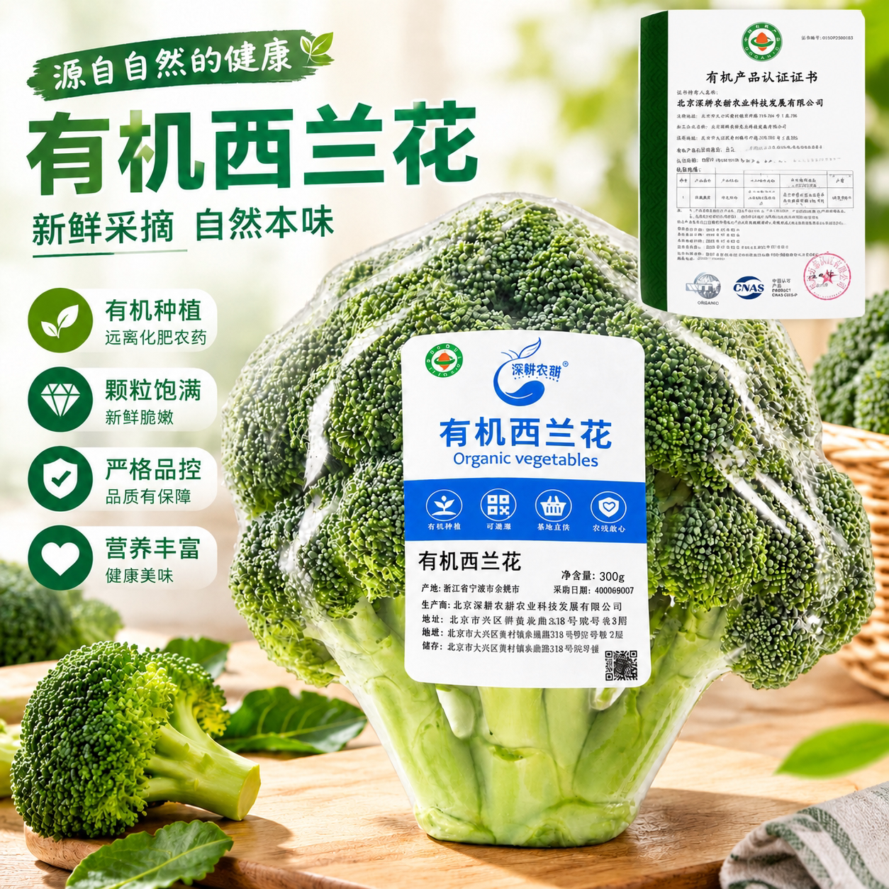 有机青西兰花菜花椰菜轻食沙拉