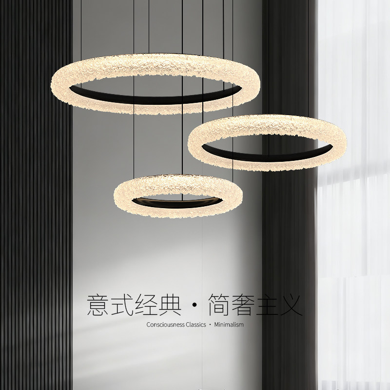 意式极简客厅吊灯2026新款现代轻奢卧室灯具高档树脂大气餐厅吊灯