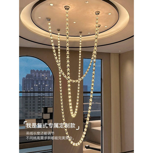 轻奢挑空客厅灯酒店大堂水晶吊灯