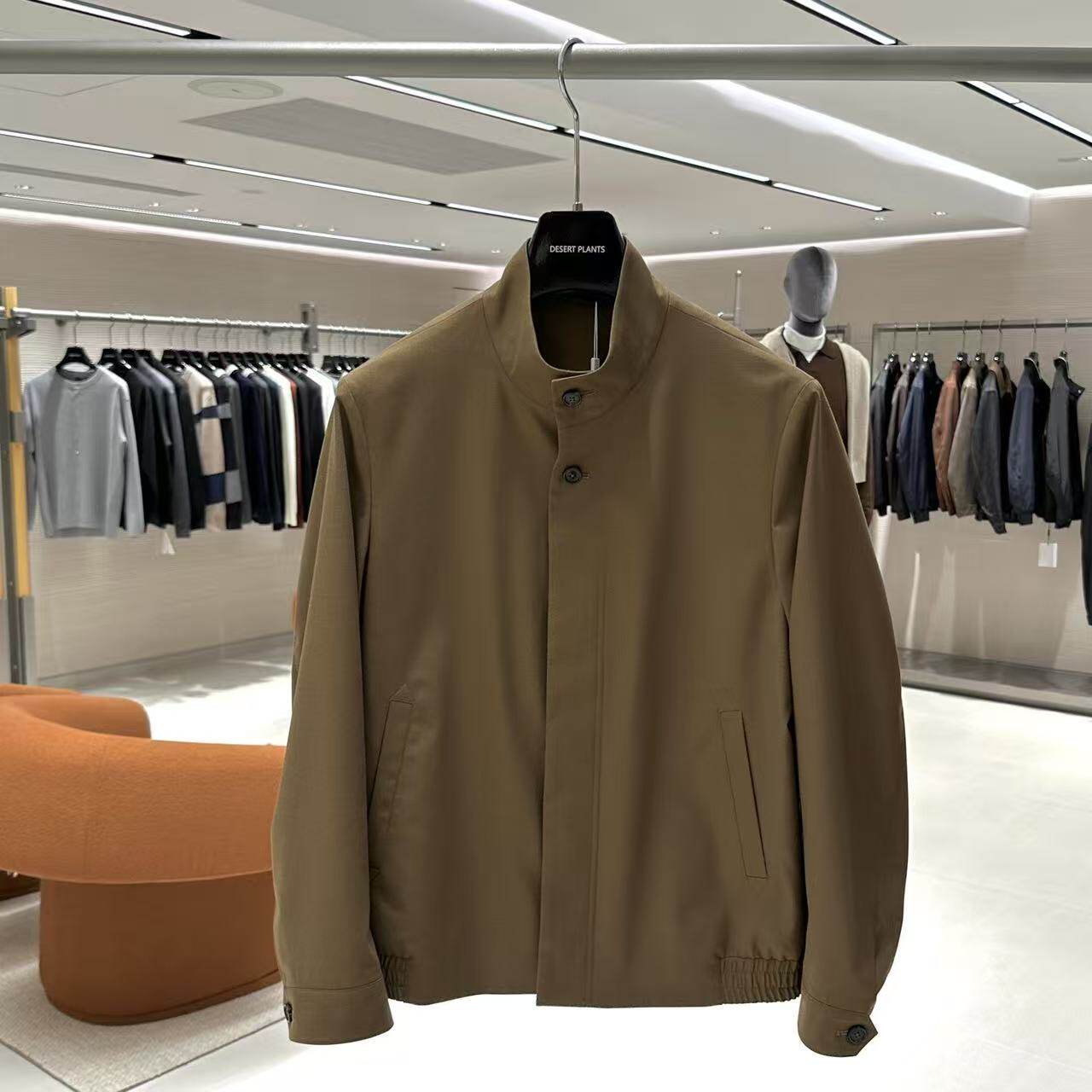 2026春季新款潮牌男装男士长袖立领夹克日常休闲外套简约上衣1051