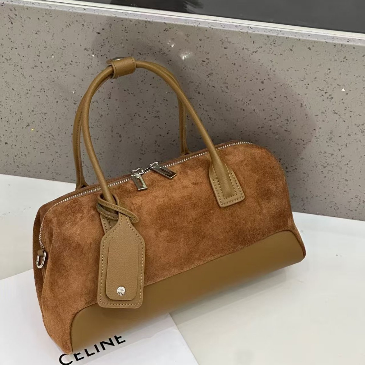 撞色高级感磨砂牛皮单肩包2025秋冬新款波士顿包女包通勤手提包包