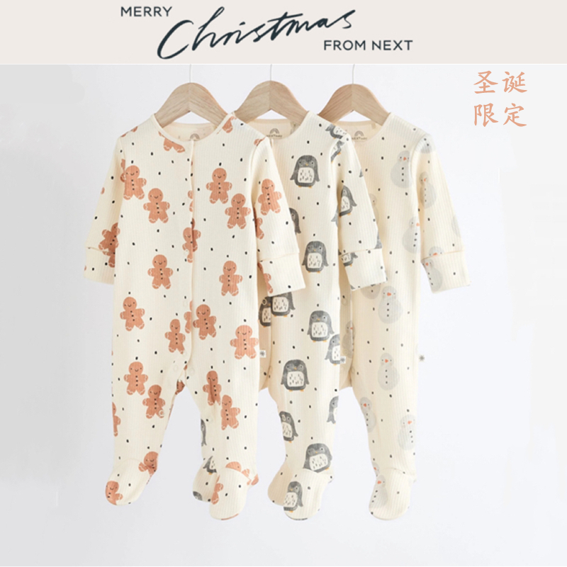 英国NEXT宝宝圣诞系列卡通连体衣