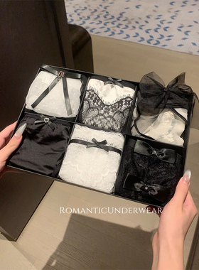 MSCOCO高定6条装轻奢蕾丝蝴蝶结ins性感三角裤套装夏季