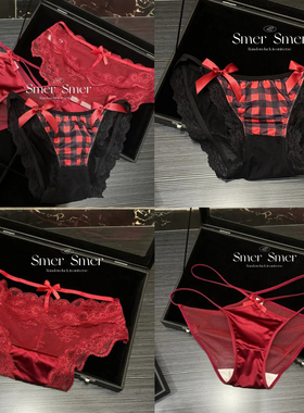 【圣诞新年红】蕾丝蝴蝶结女士内裤