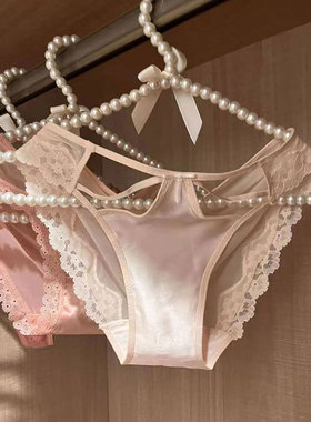 欧美高品质花朵蕾丝边内裤女性感镂空透气软纱低腰三角裤