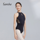sansha 全弹芭蕾舞蕾丝练功连体服少女体操 三沙挂脖舞蹈练功服女