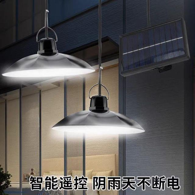 一拖二露营防水室外灯光控吊灯室内新款分体式帐篷太阳能灯庭院灯