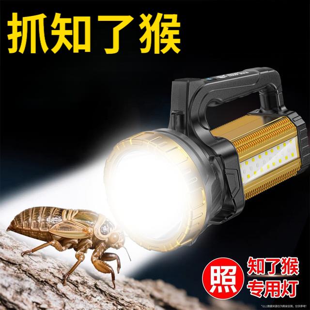 强光手电筒户外照知了猴专用金蝉灯长续航超亮白激光探照灯大容量