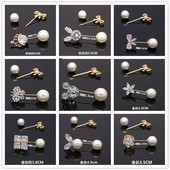 精美时尚 扣 别针领针鞋 迷你小型珍珠微镶锆石多款 一字插针胸针开衫