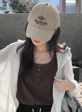 韩国东大门正品代购夏季新时尚字母鸭舌帽轻薄速干户外防晒棒球帽