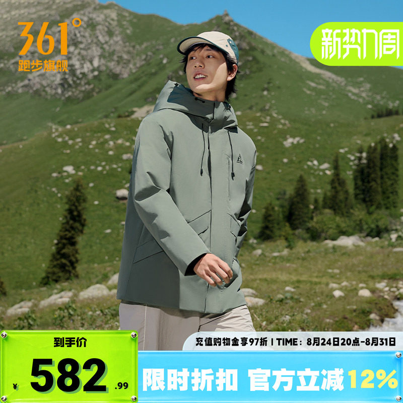 361男中长款羽绒服雨屏防泼水图片