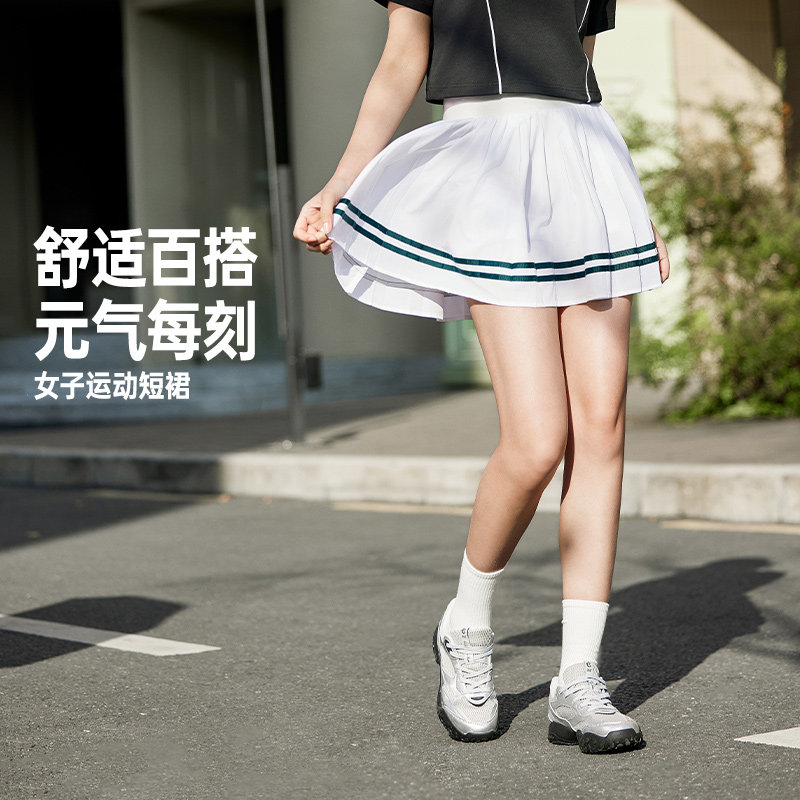 361梭织短裙2026年夏新款网球运动基础百褶裙半身裙带底裤防走光