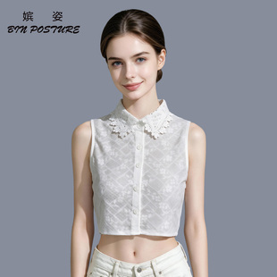白色翻领衬衫假衣领女秋冬叠穿配毛衣卫衣的打底装饰假领内搭上衣