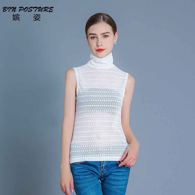 2026秋冬蕾丝无袖打底衫女春秋款百搭韩版新款高领背心内搭蕾丝衫