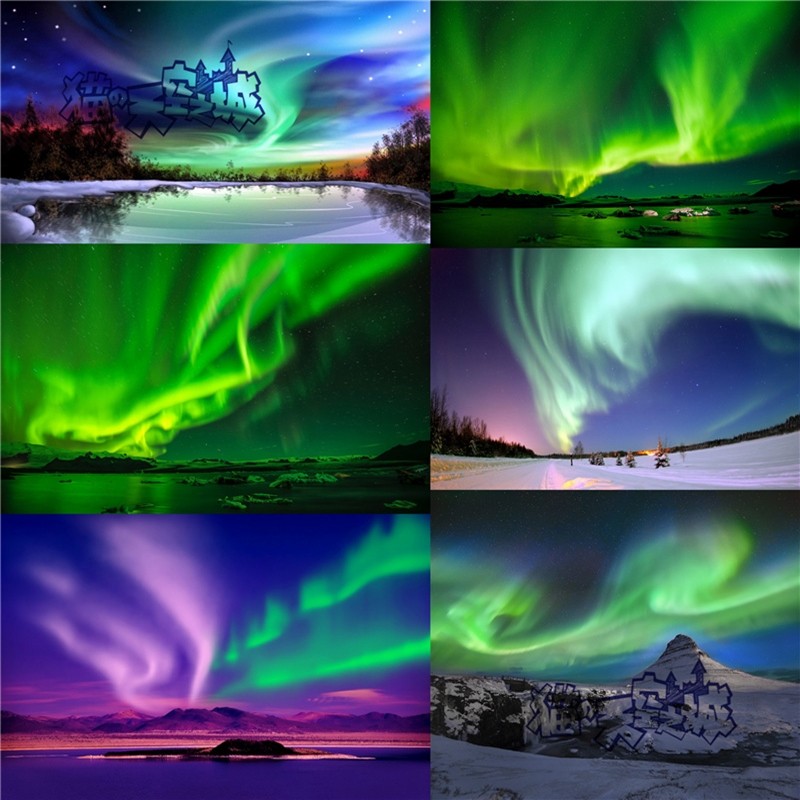 定制客厅房间北极光风景装饰画500片1000片1500片木质拼图大玩具